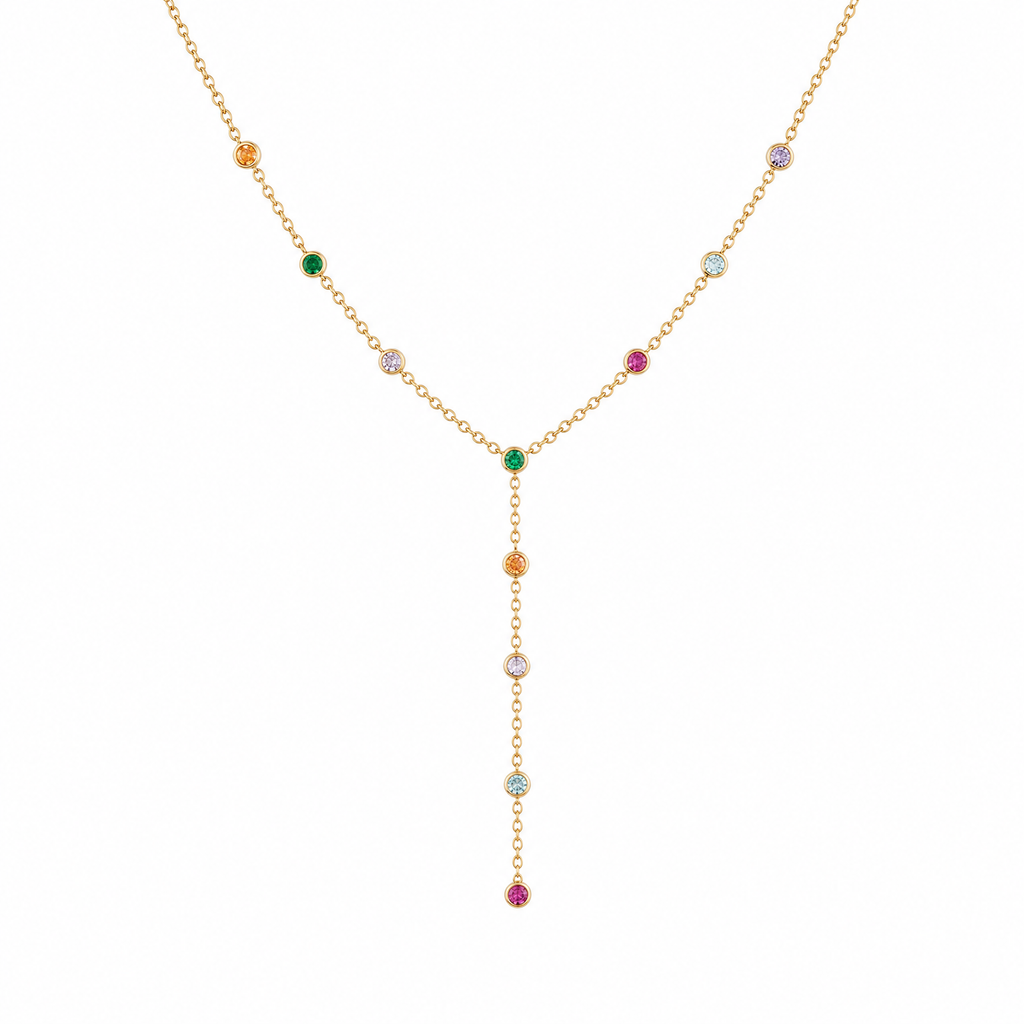 Rainbow Crystal Lariat Y-Necklace