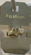 Textured Heart-Center Statement Ring