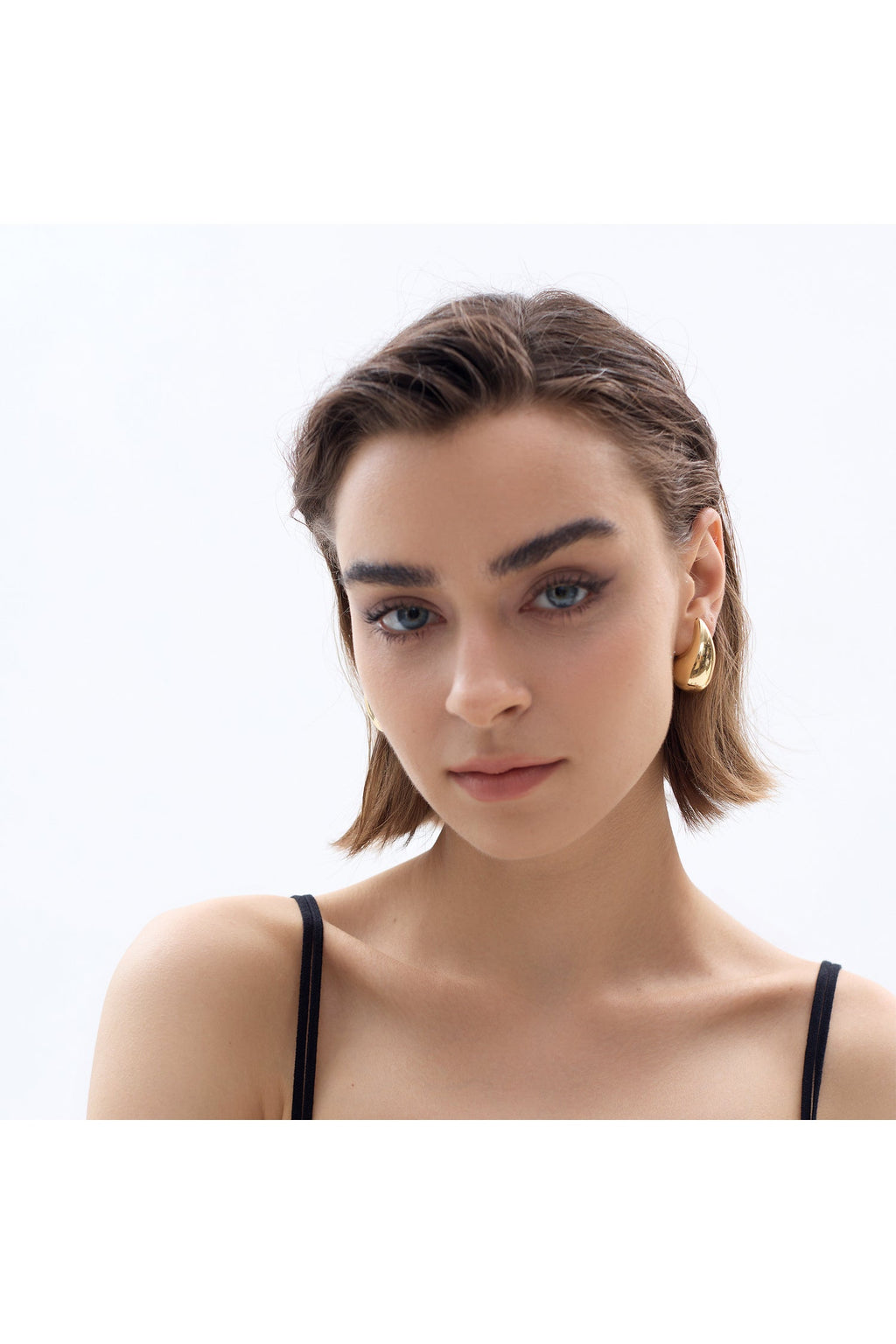 Teardrop Chunky Drop Earrings, Gold & Silver Pair Set
