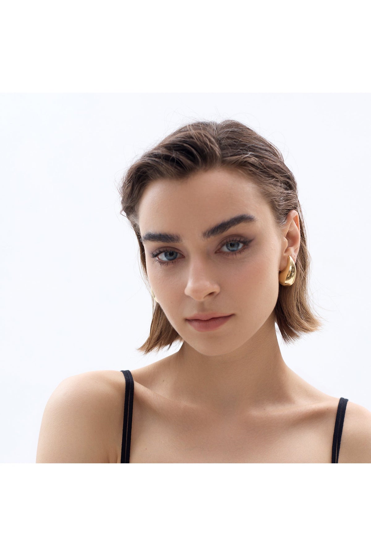 Teardrop Chunky Drop Earrings, Gold & Silver Pair Set