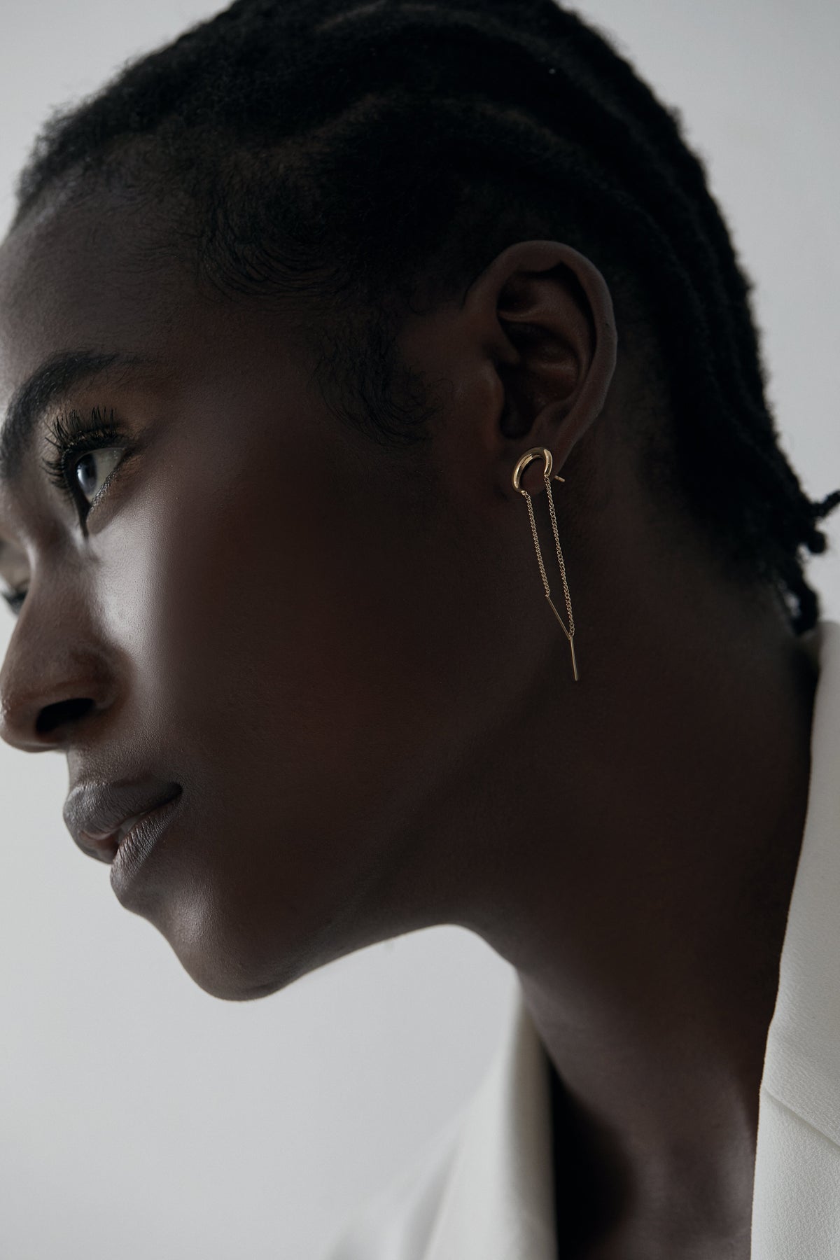 Long Dangle Drop Earrings, Sleek 5.8cm Linear Style