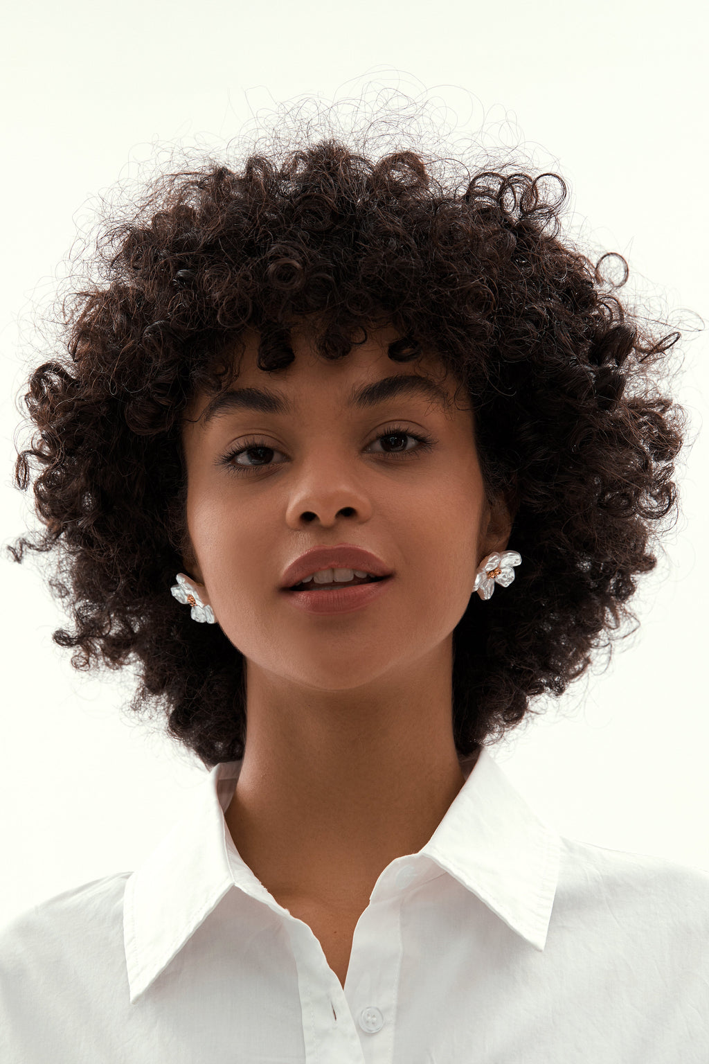 Baroque Pearl Flower Stud Earrings, 2.8cm Floral Stud