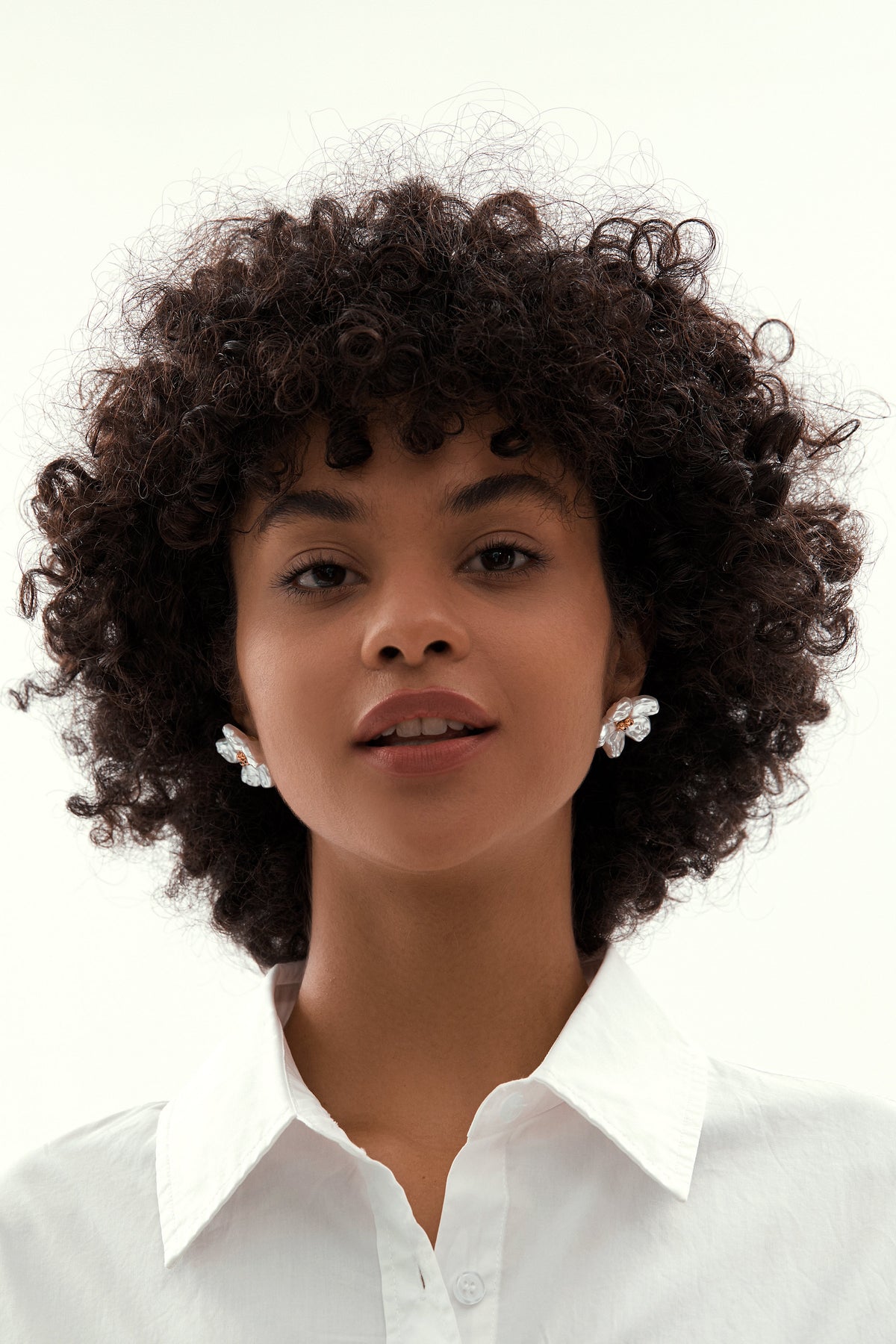 Baroque Pearl Flower Stud Earrings, 2.8cm Floral Stud