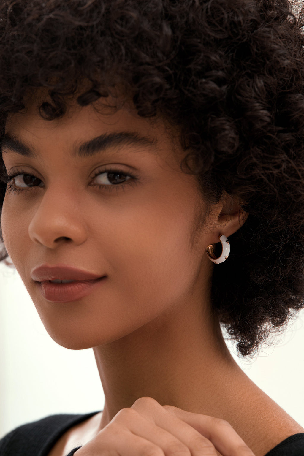 Chunky CZ-Accented Hoop Earrings, 2cm Sparkle Hoop