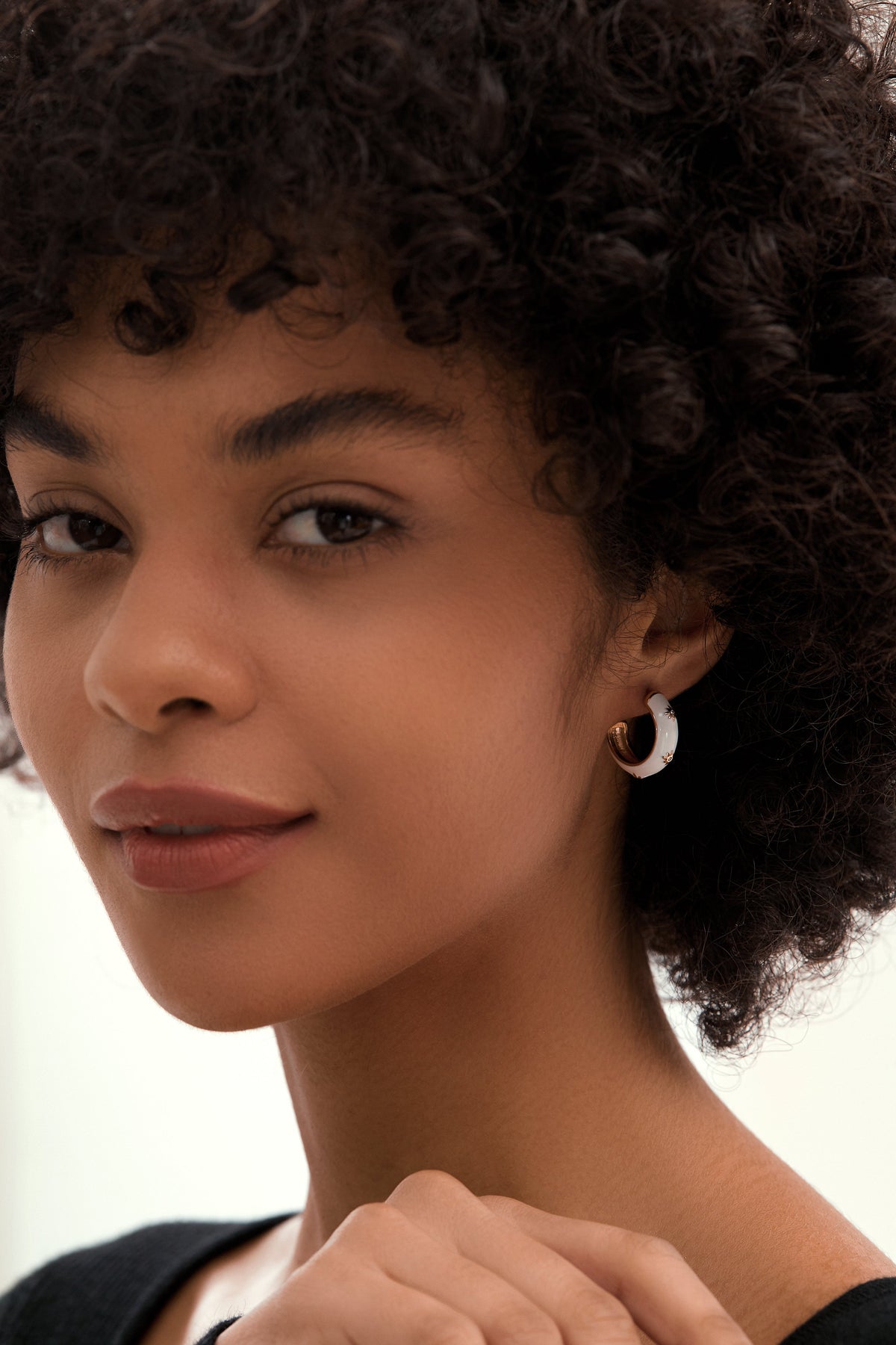 Chunky CZ-Accented Hoop Earrings, 2cm Sparkle Hoop