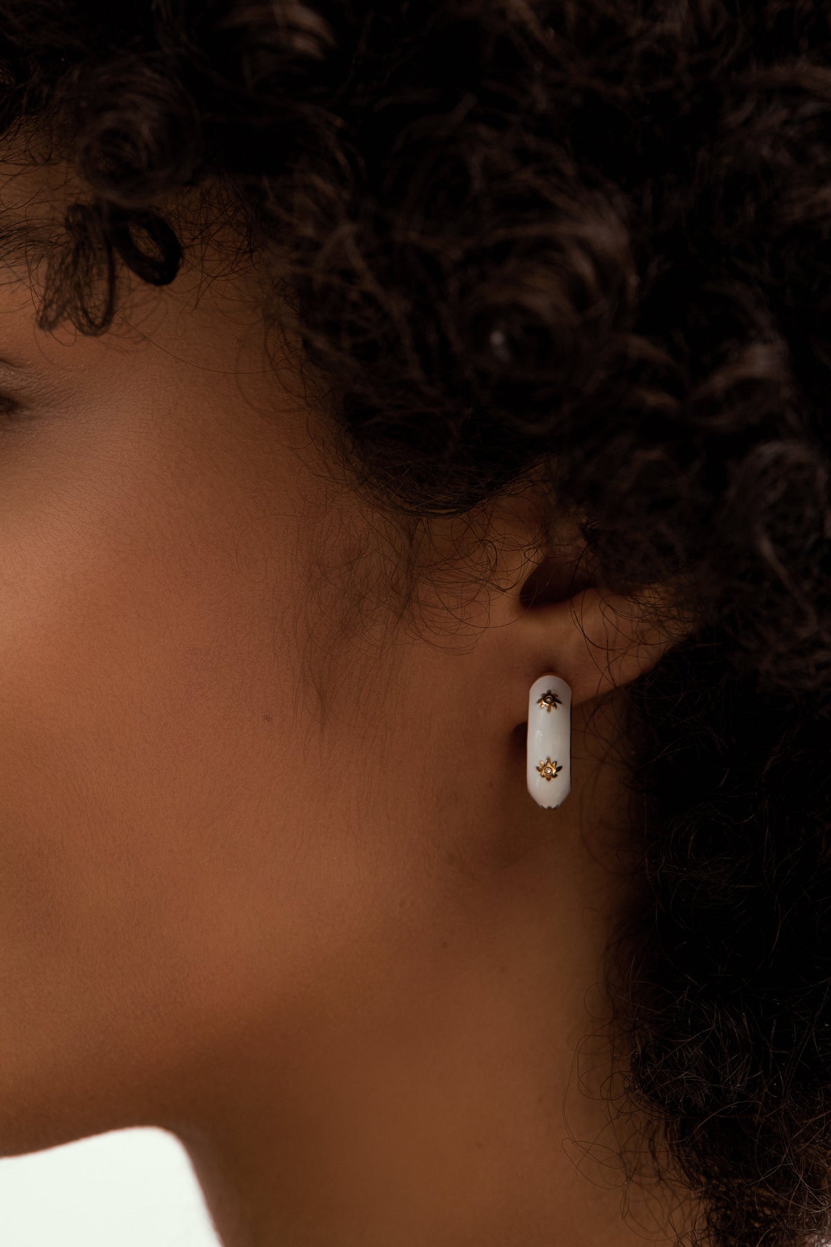 Chunky CZ-Accented Hoop Earrings, 2cm Sparkle Hoop