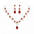 Two-Piece Teardrop Crystal Floral Set