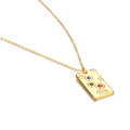 Colorful CZ Gold Pendant Necklace