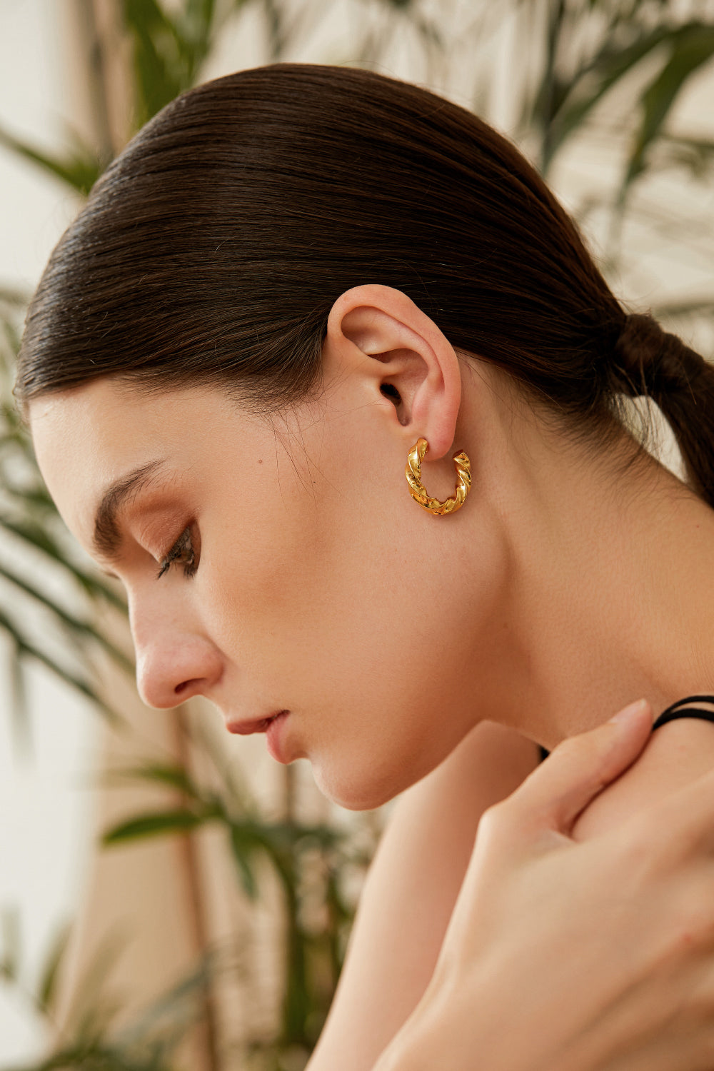 Twisted Chunky Hoop Earrings, Velvet Gift Packaging