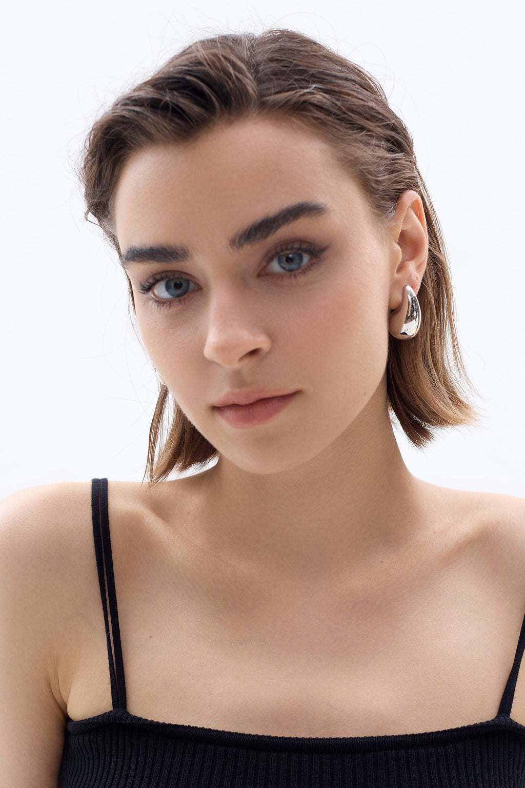 Teardrop Chunky Drop Earrings, Gold & Silver Pair Set