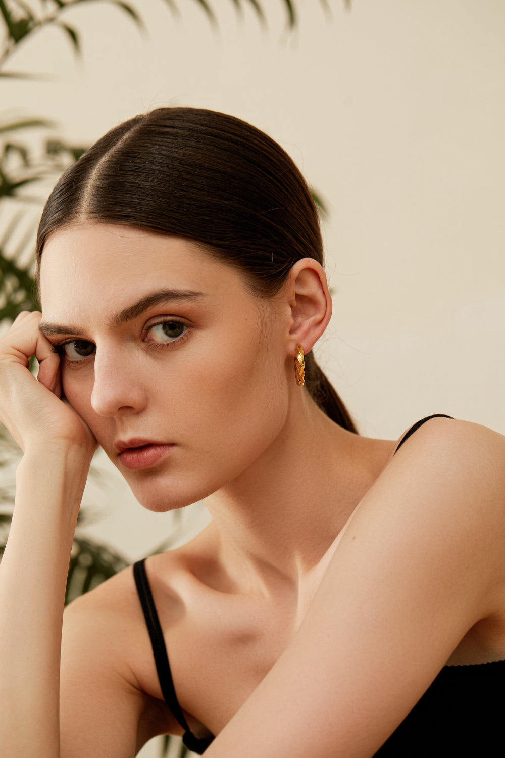 Twisted Chunky Hoop Earrings, Velvet Gift Packaging