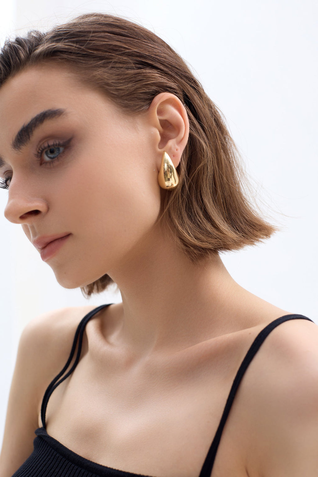 Teardrop Chunky Drop Earrings, Gold & Silver Pair Set