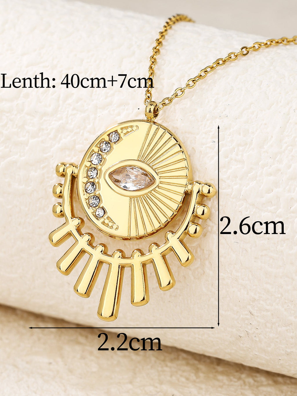 Lobster-Clasp Evil Eye Square Pendant Necklace