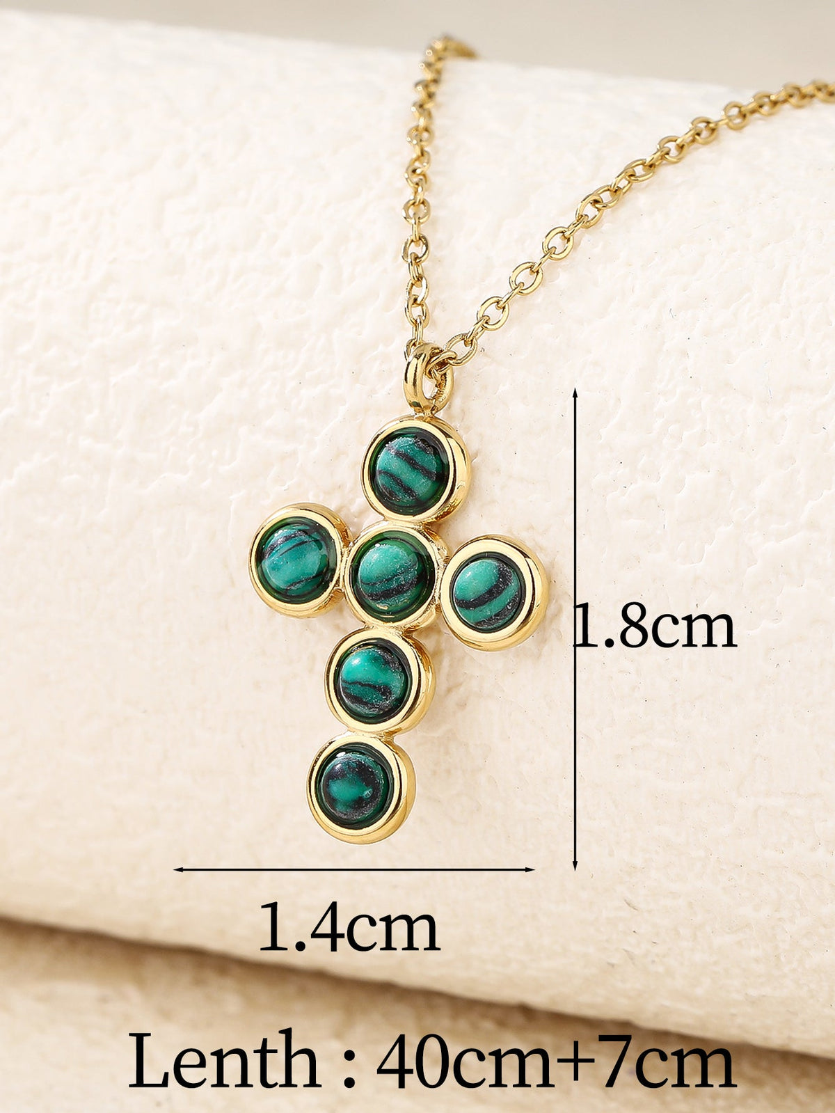 Genuine Malachite Cross Necklace