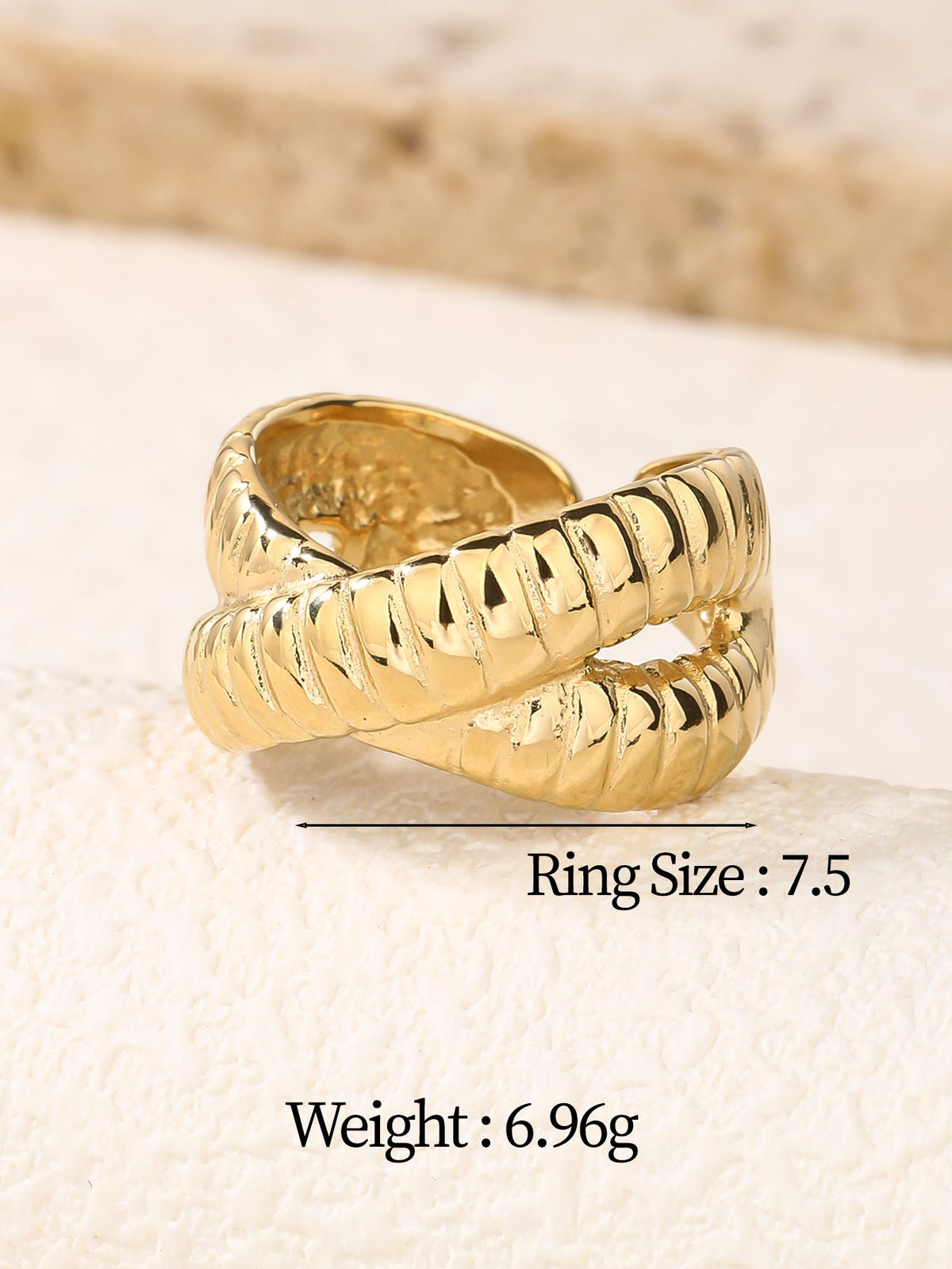Wide Dome Band Cuff Ring