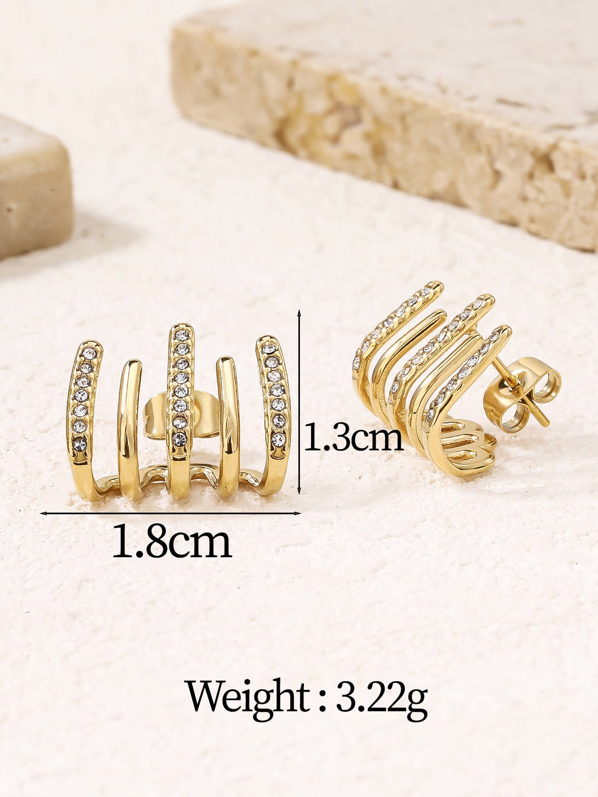 CZ Leaf Pearl Gold Stud Earrings, Secure Lever Back