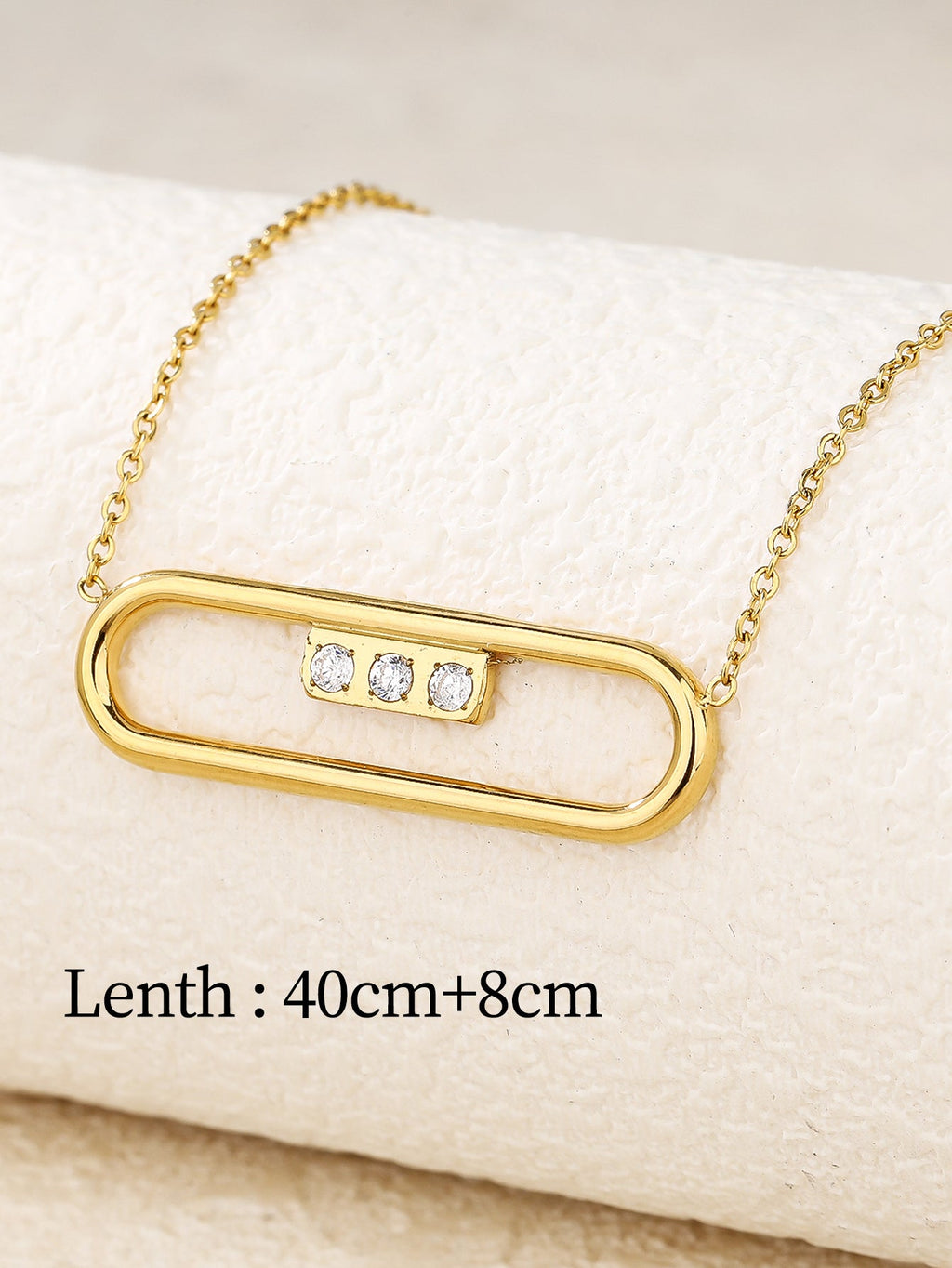Interlocking Circle CZ Pendant Necklace