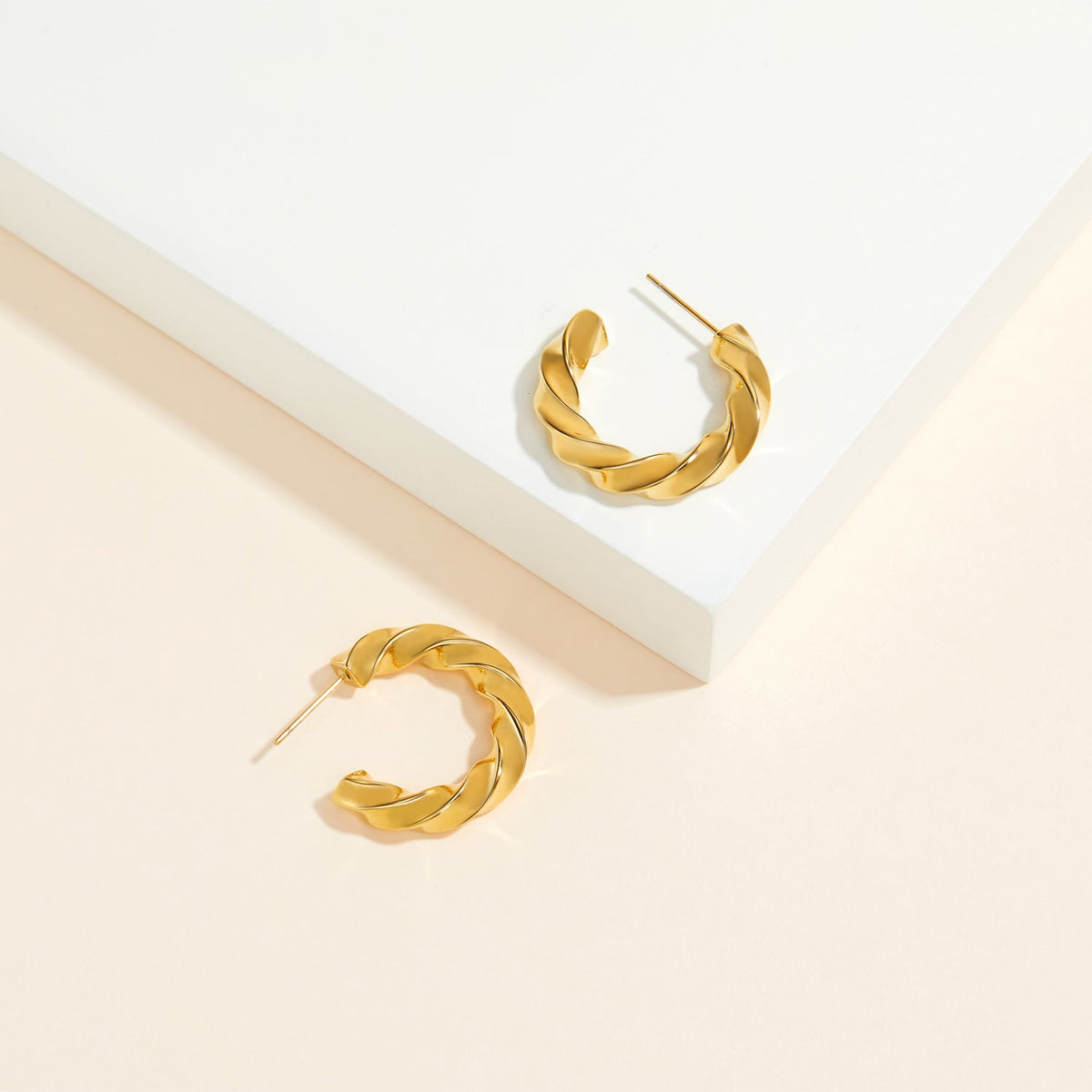 Twisted Chunky Hoop Earrings, Velvet Gift Packaging