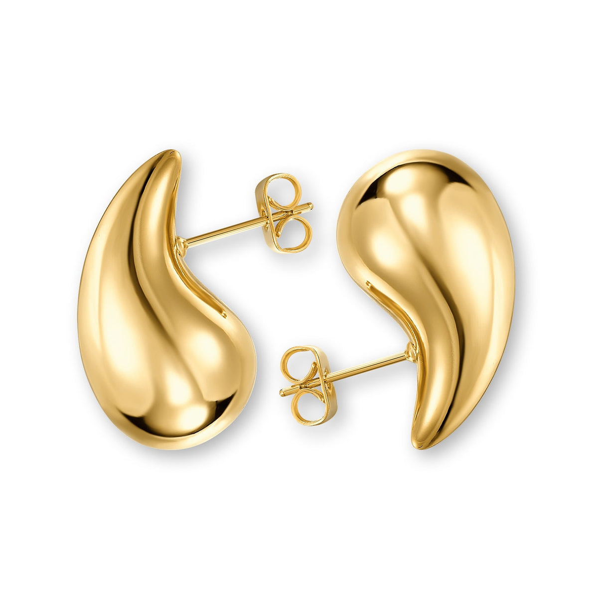Teardrop Chunky Drop Earrings, Gold & Silver Pair Set