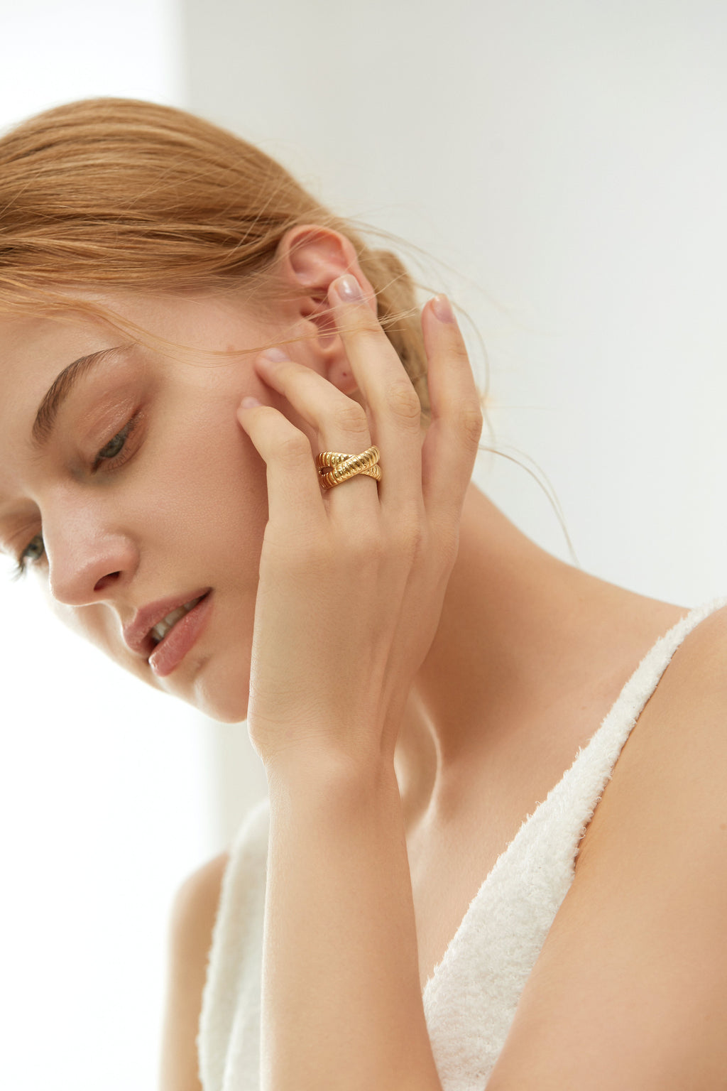 Wide Dome Band Cuff Ring