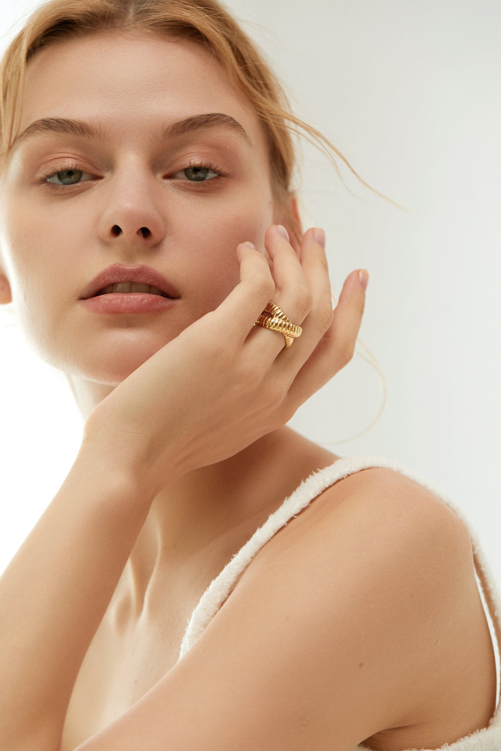 Wide Dome Band Cuff Ring