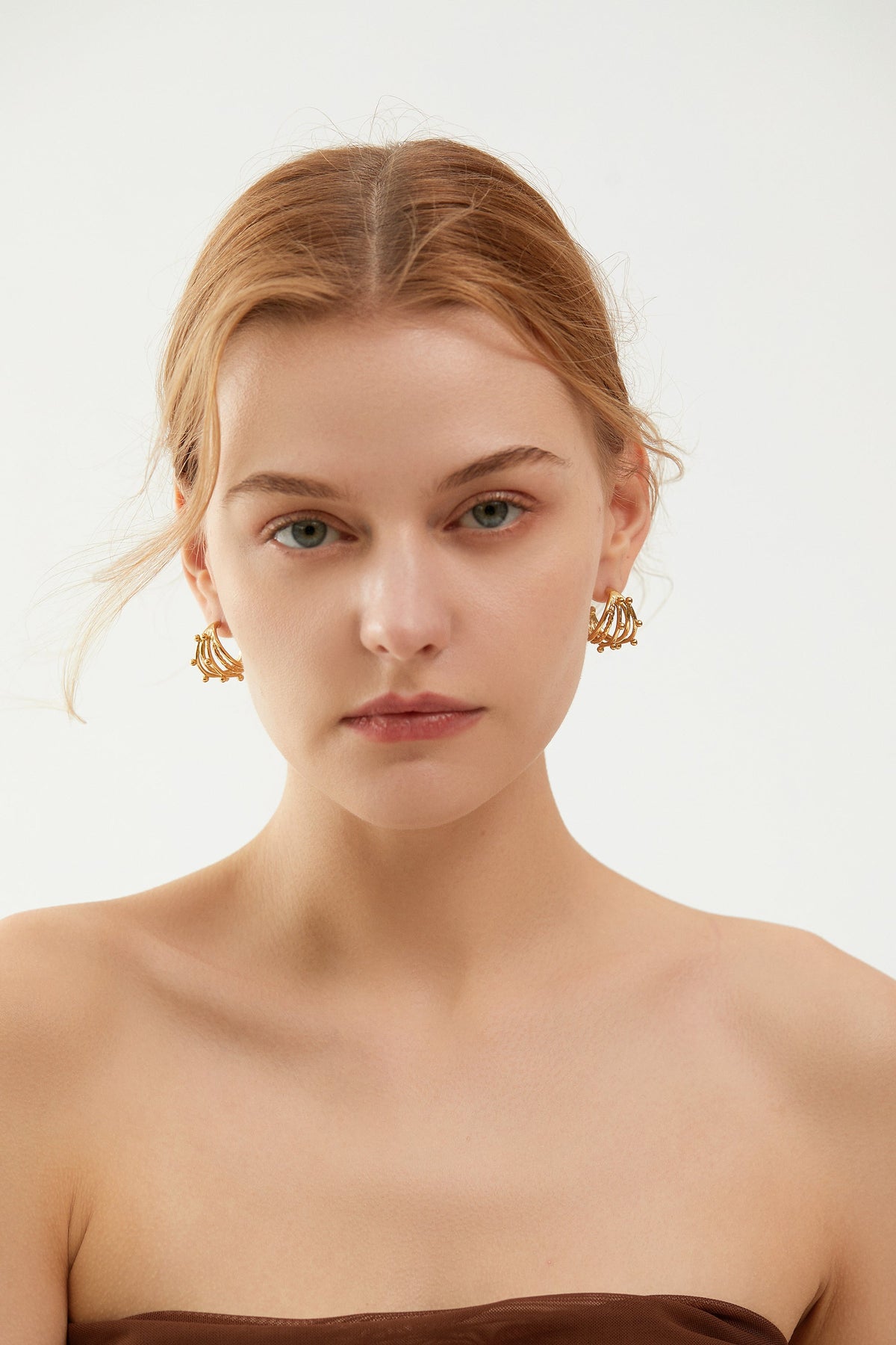 Multi-Layer Beaded Half Hoop Earrings, Curated Ear Look