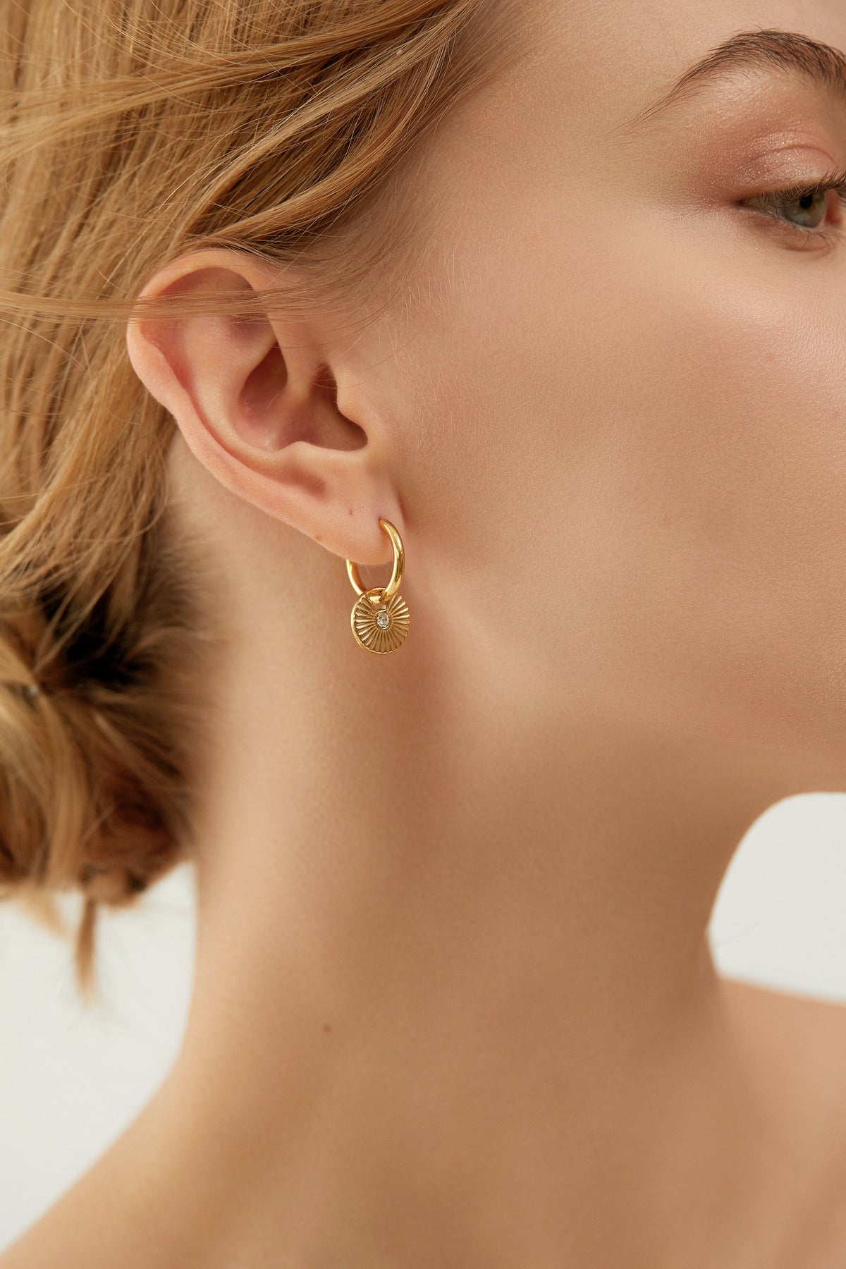 Radiant Sun CZ Dangle Drop Earrings, 2.8cm