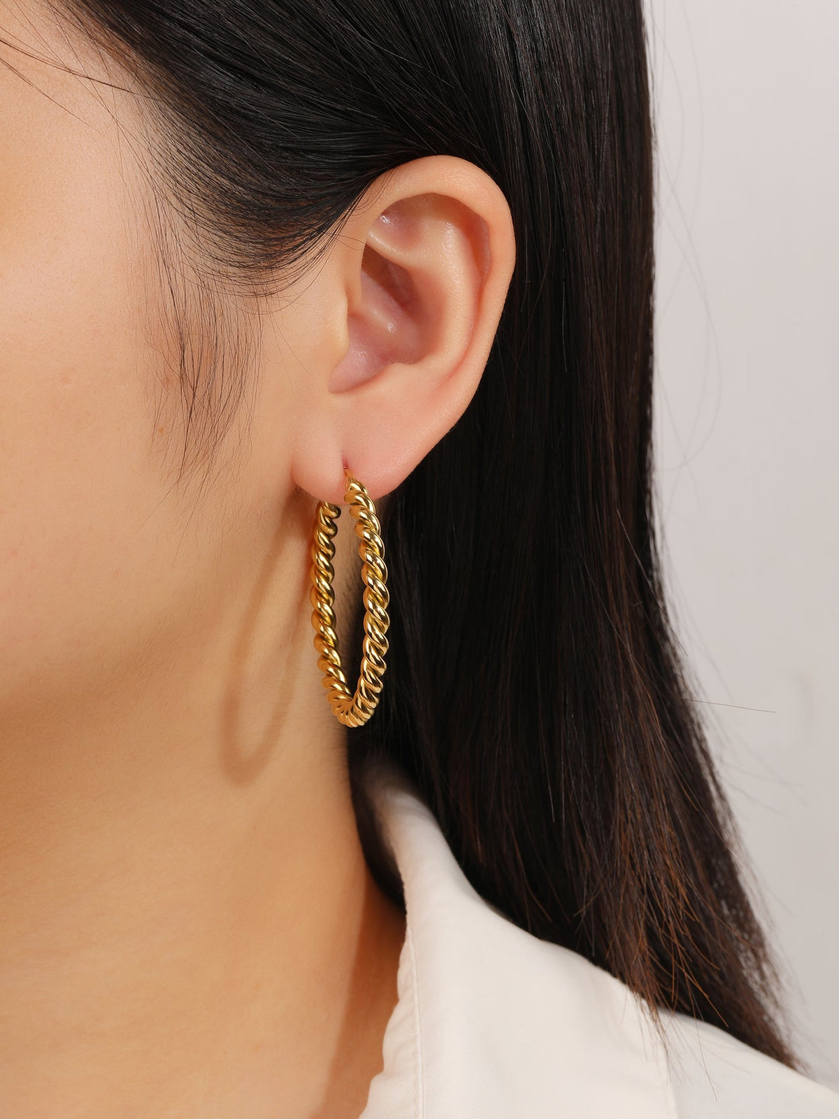 Twisted Rope Chunky Hoop Earrings, Luxurious 14.9g Weight