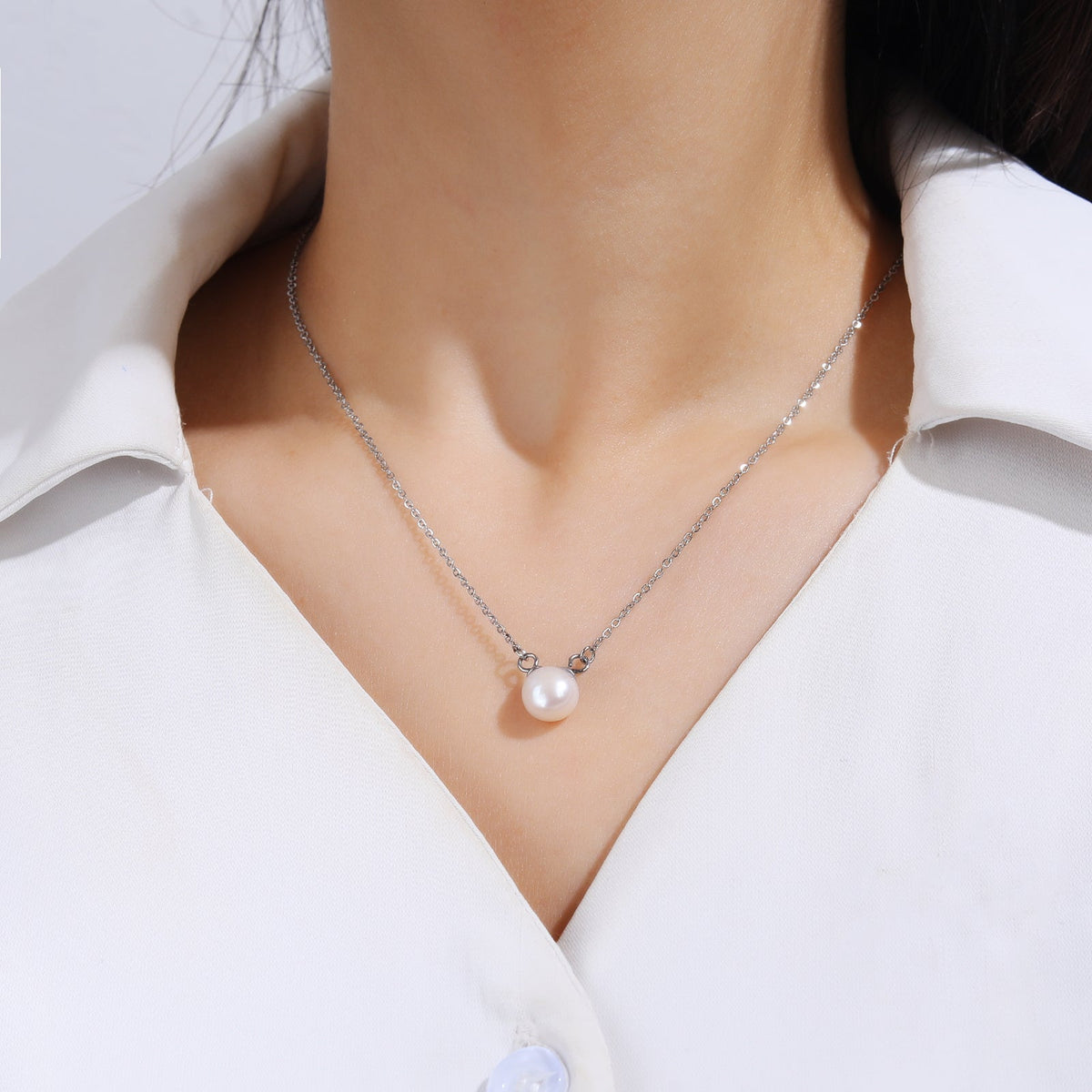 8mm Freshwater Pearl Chain Necklace