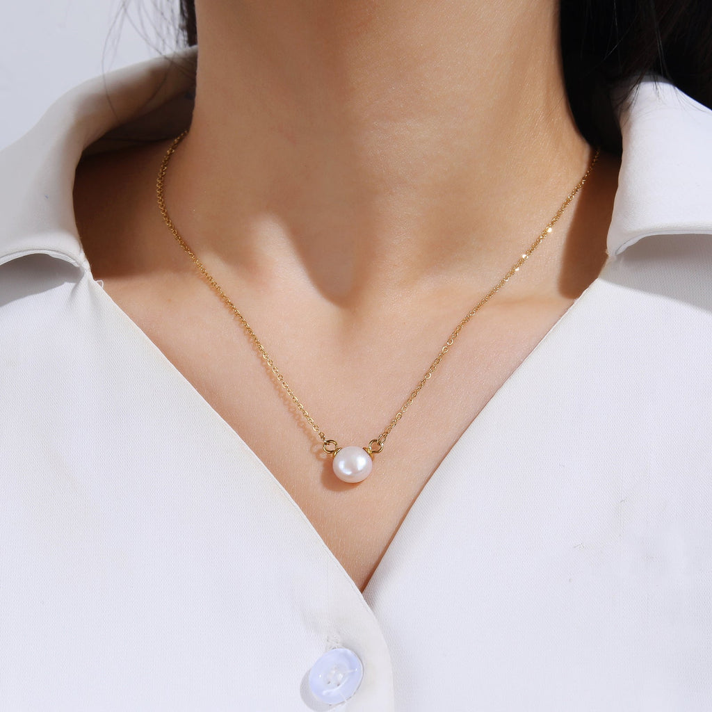 Simple 8mm Pearl Necklace