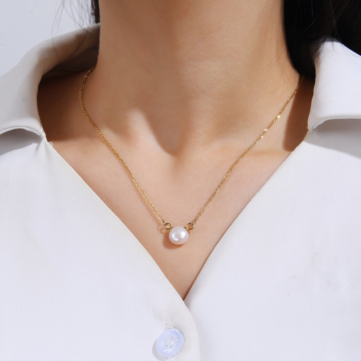 Simple 8mm Pearl Necklace