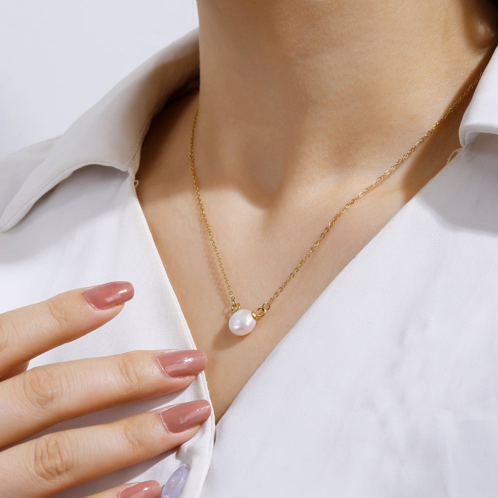 Simple 8mm Pearl Necklace