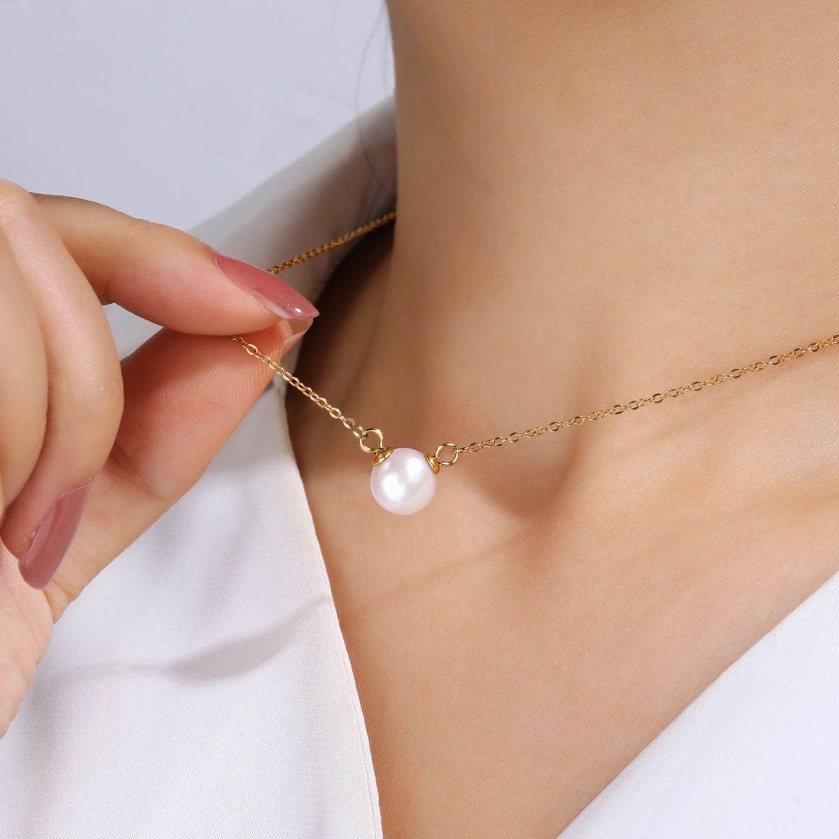 Simple 8mm Pearl Necklace