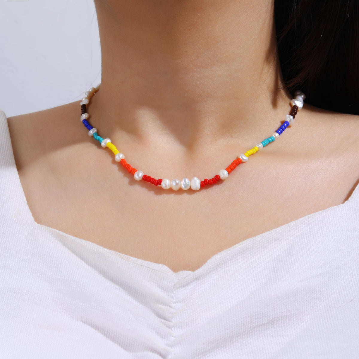 Mixed Bead Baroque Pearl Necklace