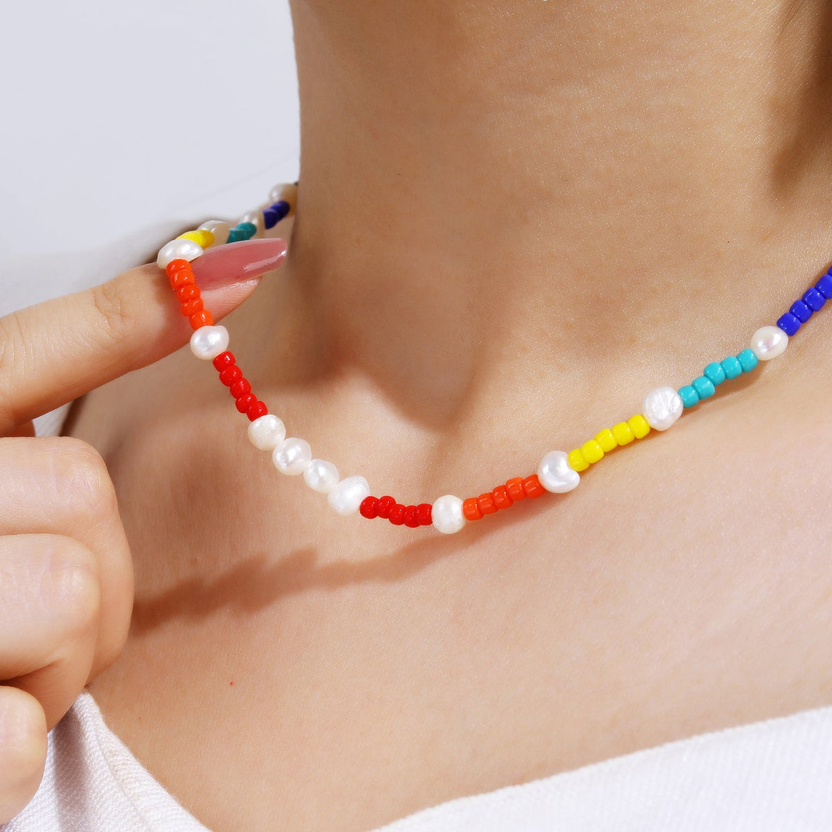 Mixed Bead Baroque Pearl Necklace