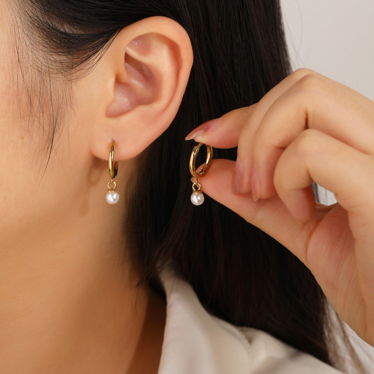 Freshwater Pearl Dangle Drop Earrings, Ultra-Light 1.8g