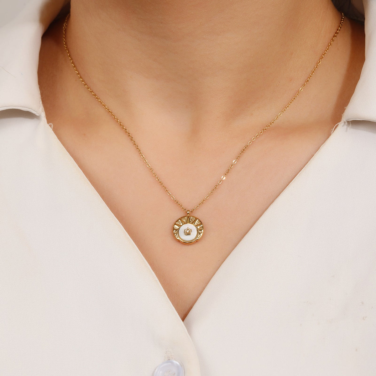 Star-Stone Block Pendant Necklace