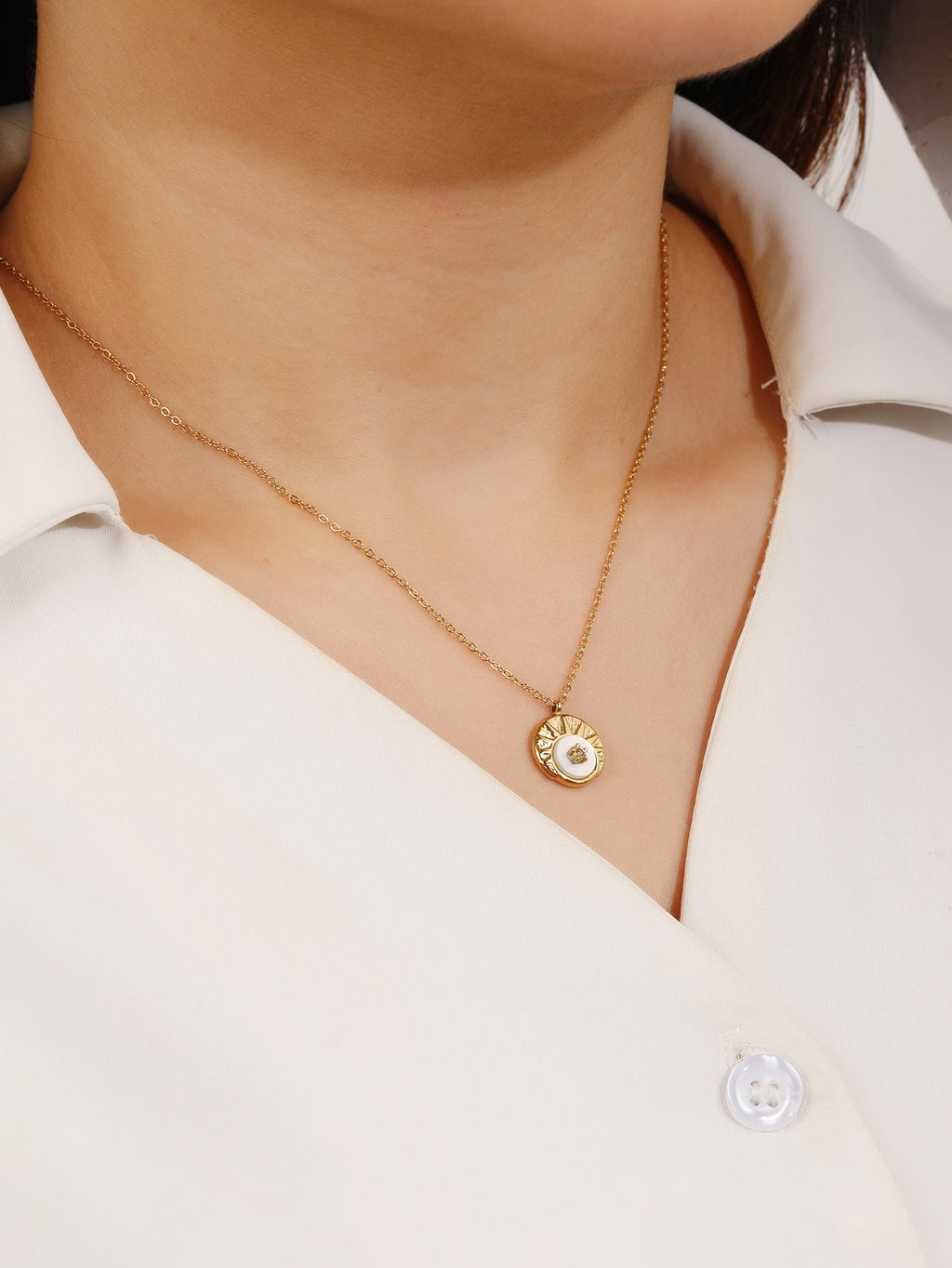 Star-Stone Block Pendant Necklace
