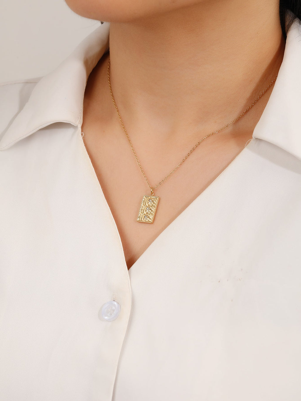 Rectangle Starburst Pendant Necklace