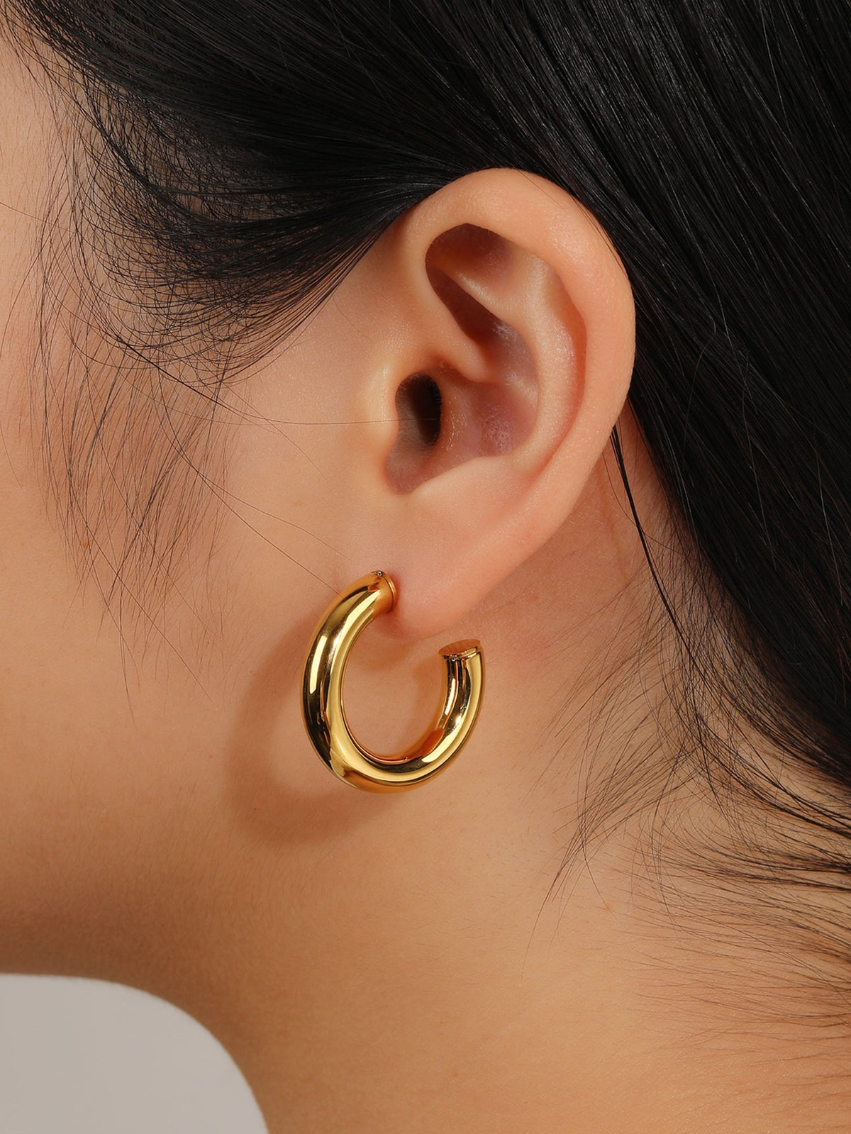Durable Chunky Hoop Earrings, Day-to-Night 2.5cm