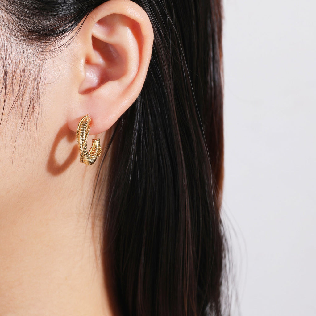 Trendy Chunky Gold Hoop Earrings, Everyday 2cm Hoop