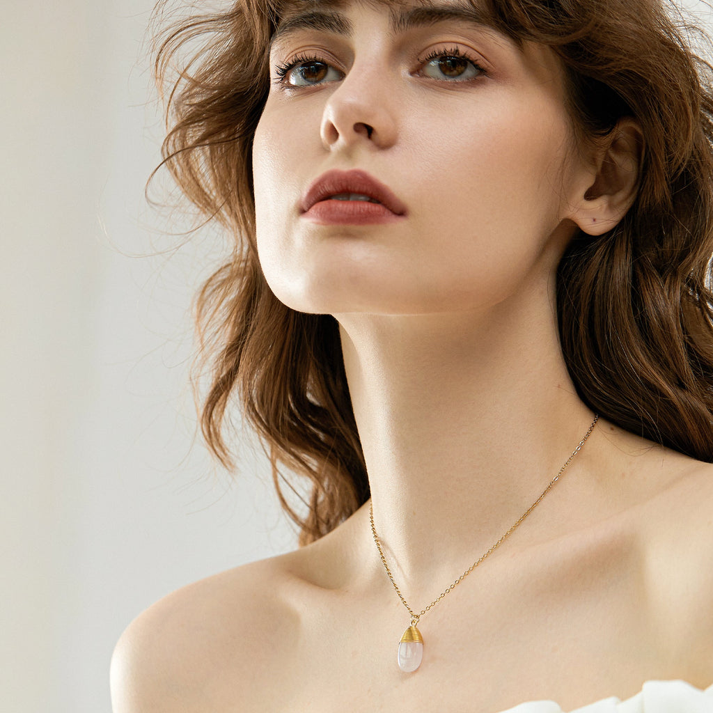 Wire-Wrapped Teardrop Gemstone Layering Necklace