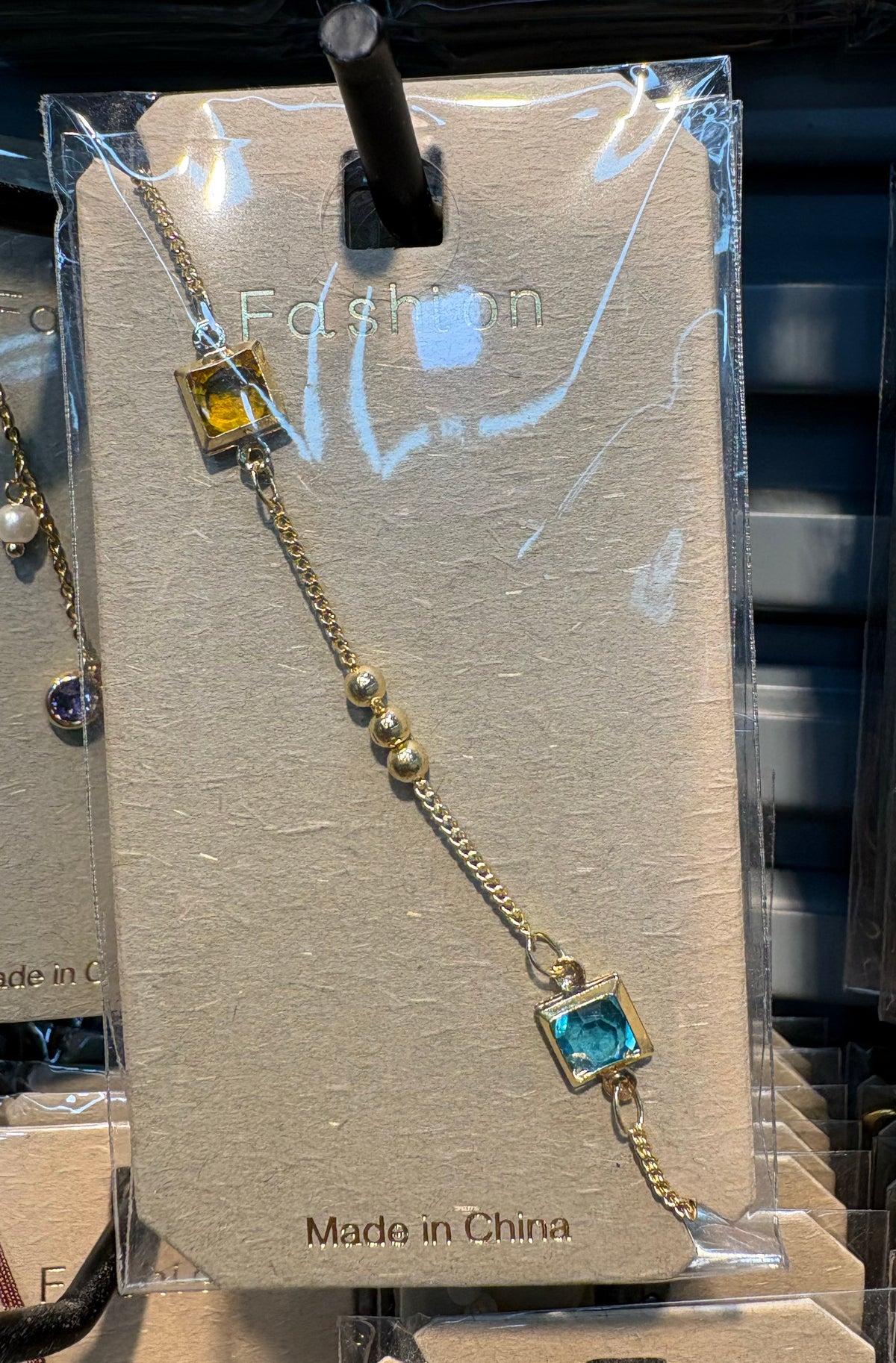 Square Crystal Chain Bracelet - D-bracelets-0002