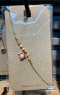 Pink Bead Turtle Charm Bracelet - D-bracelets-0003