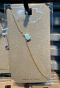 Oval Blue Bead Chain Bracelet - D-bracelets-0007