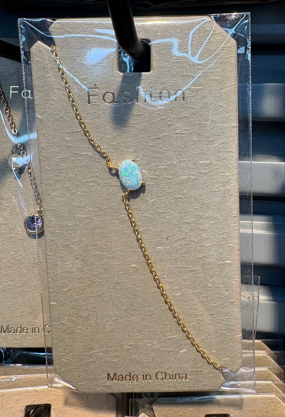 Oval Blue Bead Chain Bracelet - D-bracelets-0007