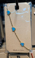 Blue Heart Station Bracelet - D-bracelets-0008