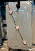 Pink Heart Station Bracelet - D-bracelets-0009