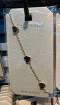 Black Heart Station Bracelet - D-bracelets-0010