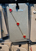 Red Heart Station Bracelet - D-bracelets-0011